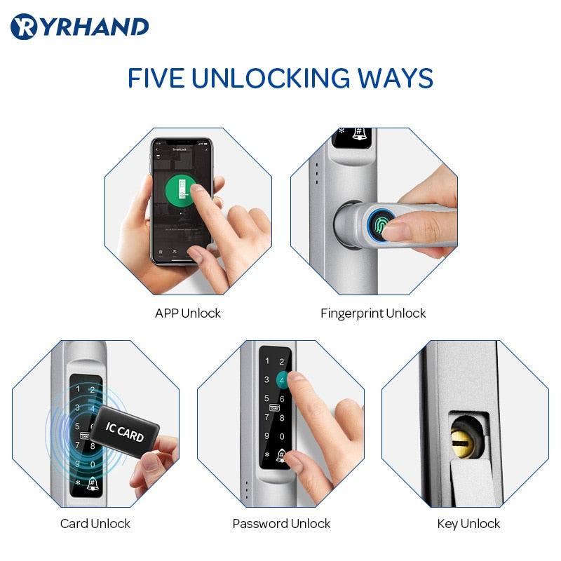 Tuya WiFi App Waterproof Smart Door Lock