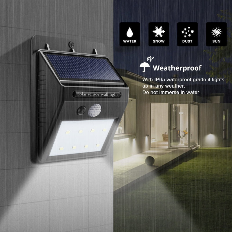 3Mode Waterproof 100 LED Solar Motion Sensor