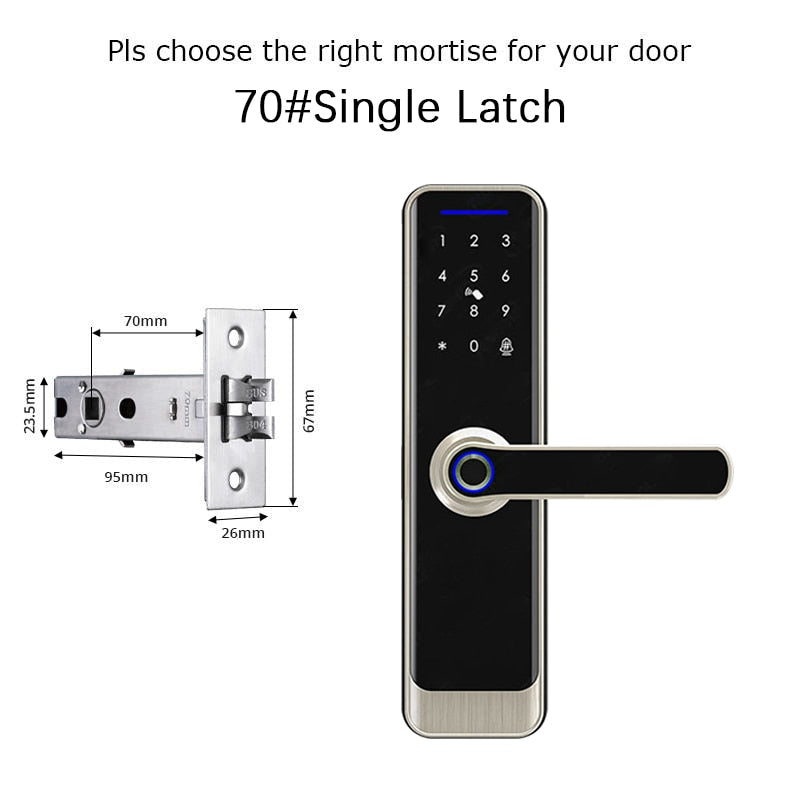 Electronic Door Lock Biometric  Black Smart Lock