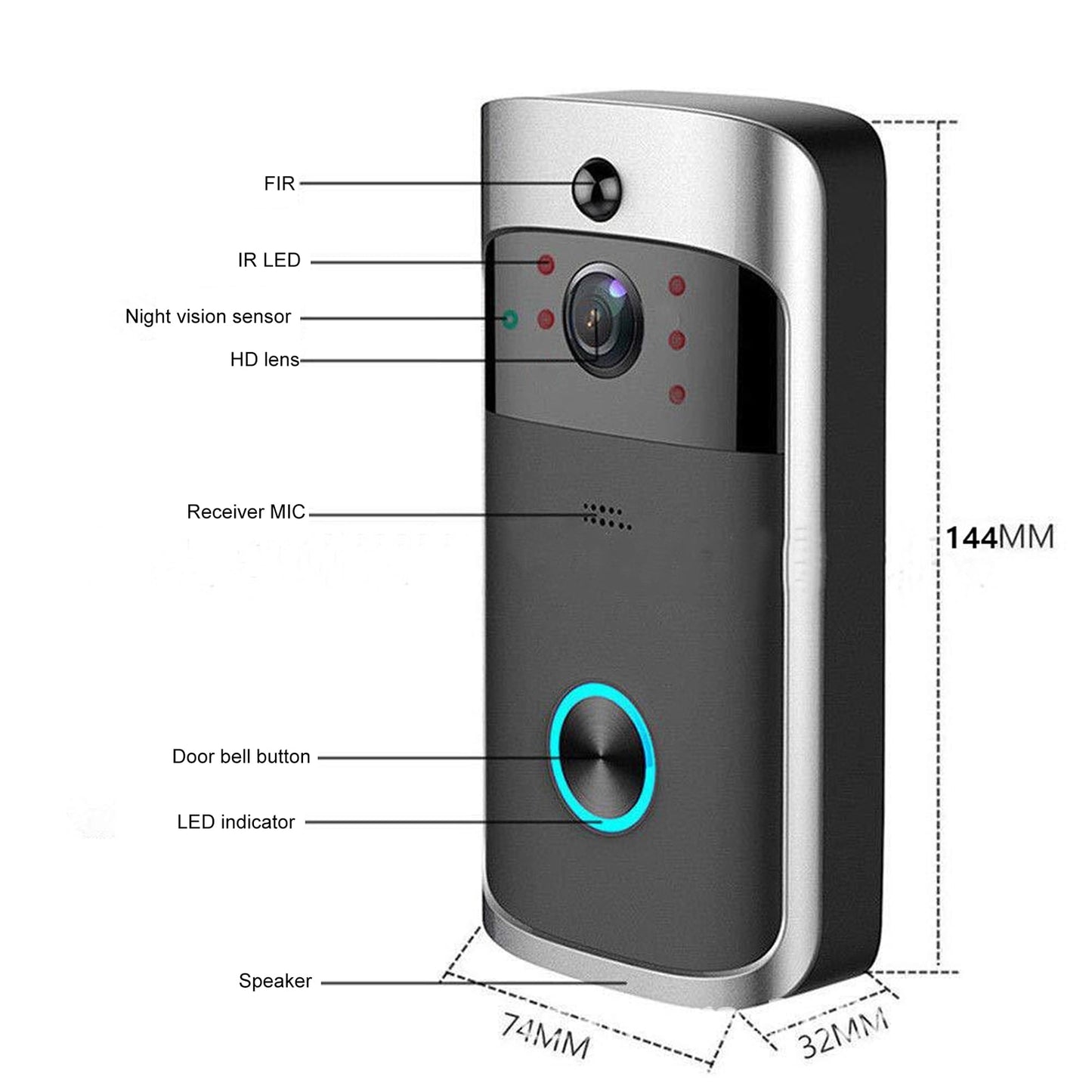 V5 Video Door Bell Wifi Wireless Doorbell