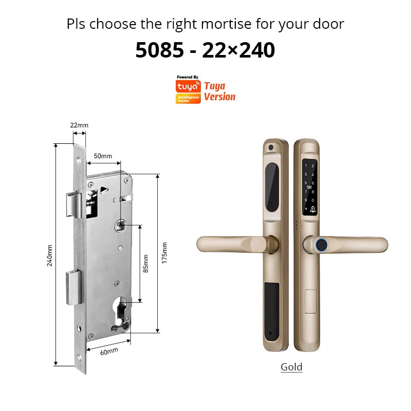 Tuya WiFi App Waterproof Smart Door Lock